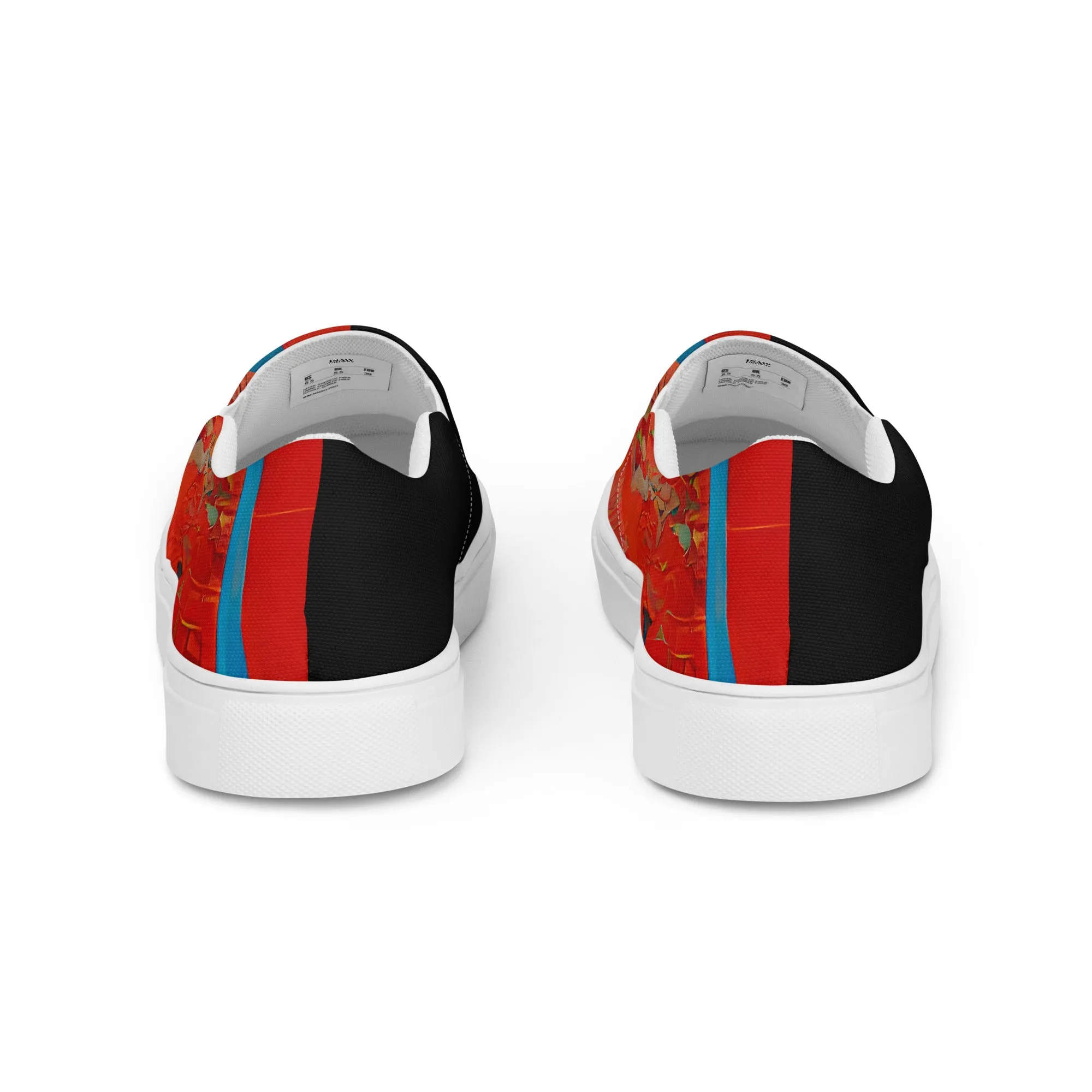 Half Black Half Hónghǎi - Womens Slip-On Canvas Shoes