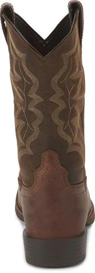 Justin Men's Stampede Buster III Distressed Brown Round Toe Western Work Boots 7221