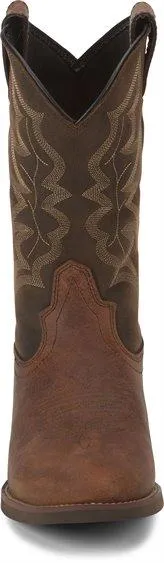 Justin Men's Stampede Buster III Distressed Brown Round Toe Western Work Boots 7221