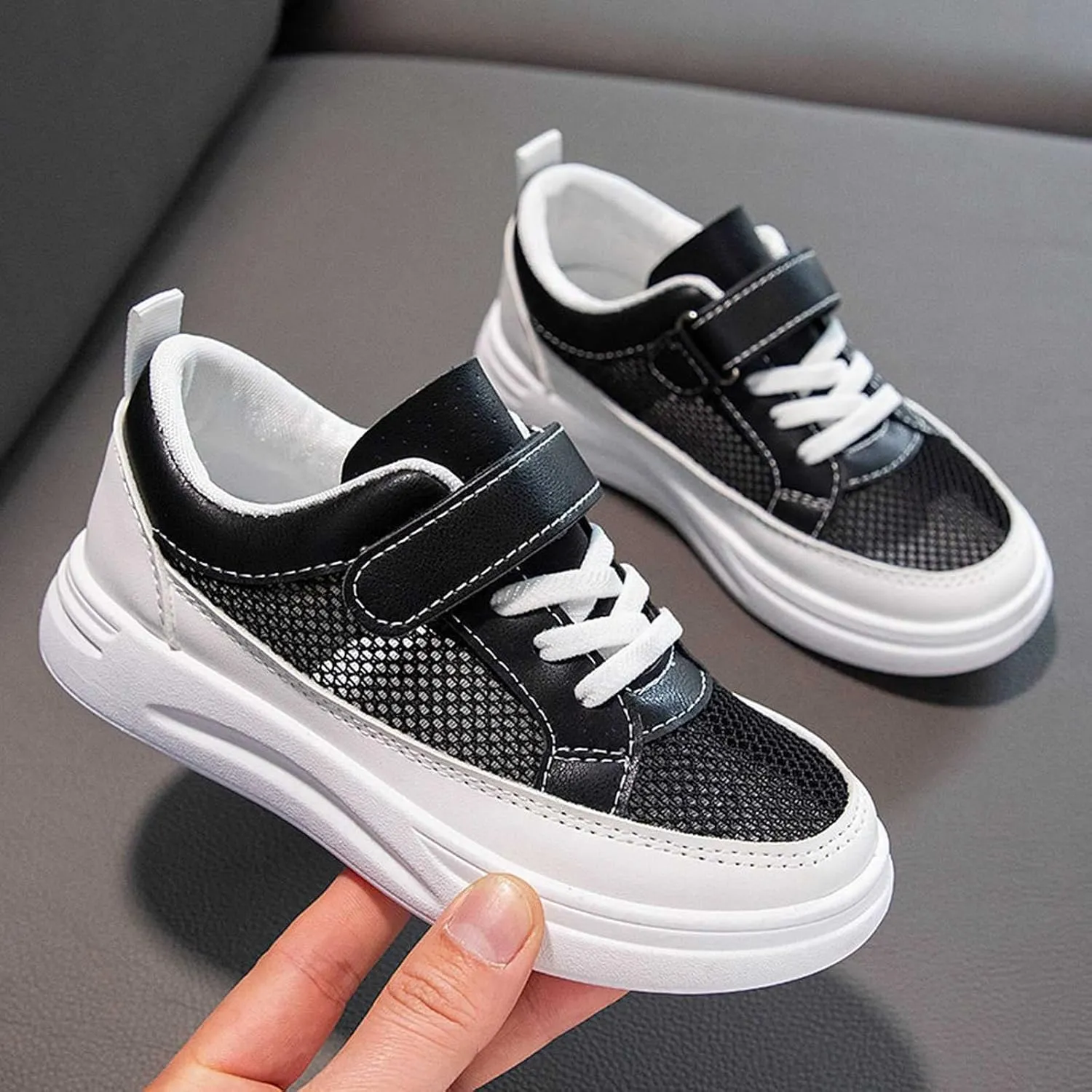 Kids' Simple Strap Sneakers Toddler Casual Athletic Shoes for Boys and Girls Durable and Comfortable Fit for Toddlers