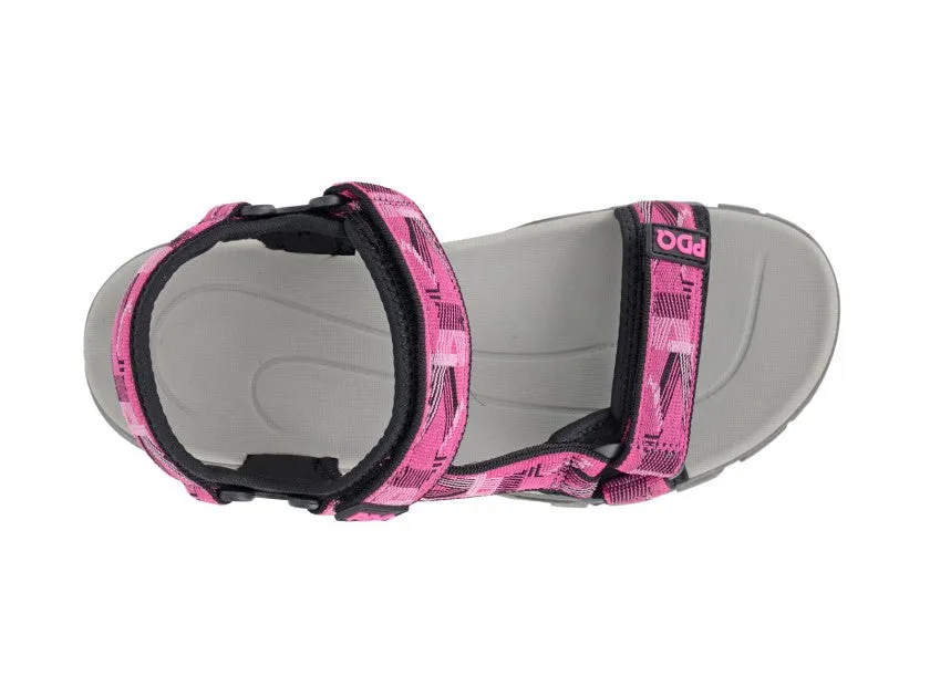 Ladies PDQ Adjustable Walking Sandal L471FM Black/Fuchsia