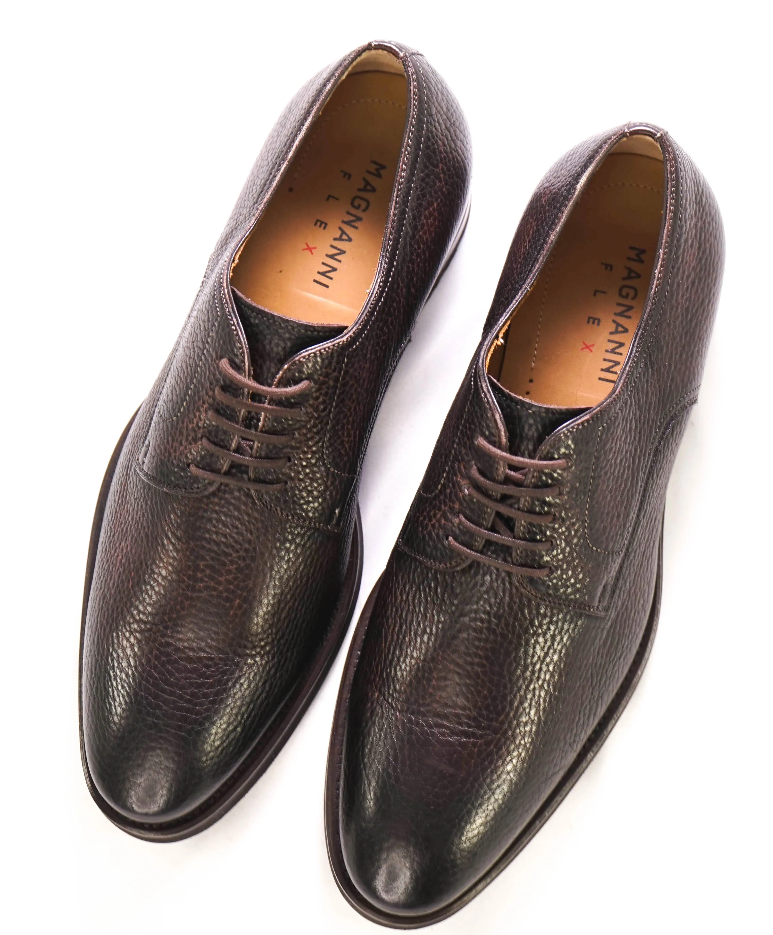 MAGNANNI - "FLEX" MADE IN SPAIN Brown Pebbled Leather Oxfords - 8M