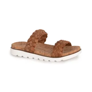 Moonlight Soft Faux Leather Woven Double Strap Sandals
