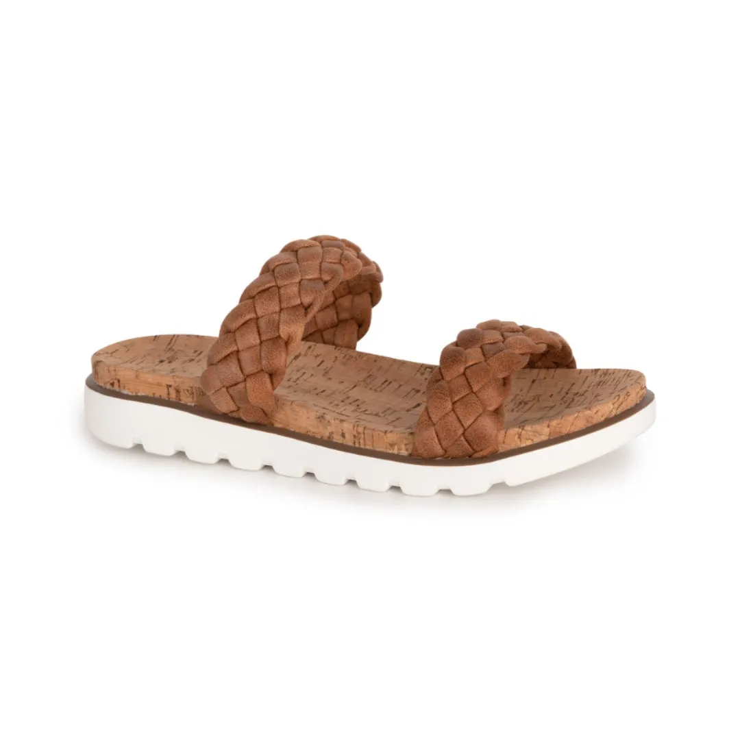 Moonlight Soft Faux Leather Woven Double Strap Sandals