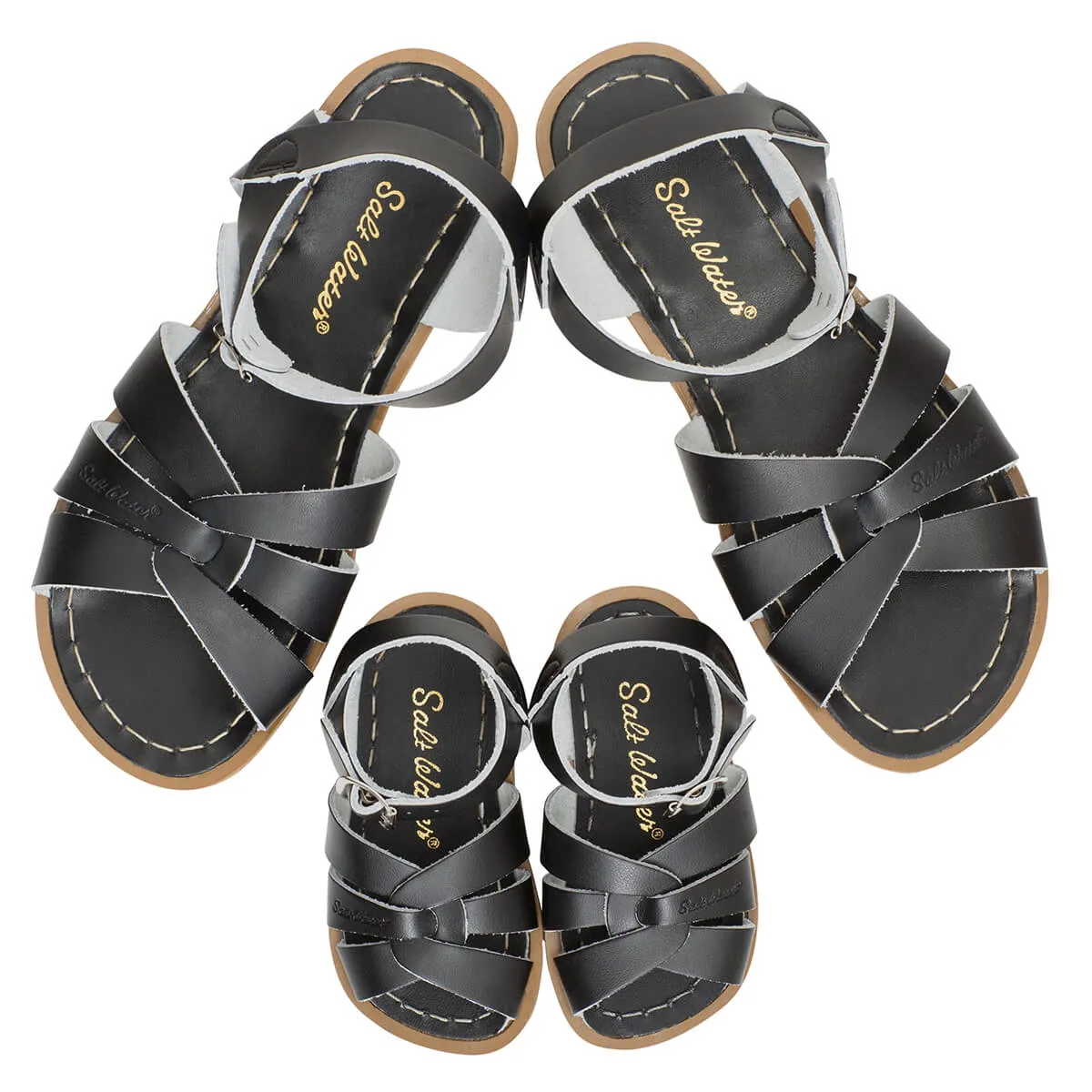 Original Adult Sandals in Black by Salt-Water - Last One In Stock - SW4 / EUR 36