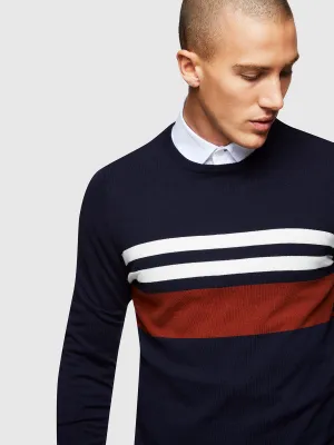 Otto Block Stripe Crew Neck Knit