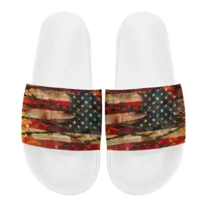 Personalized Trump Slide Sandals, Custom Flag Indoor and Outdoor Slippers, Patriotic Unisex Slippers