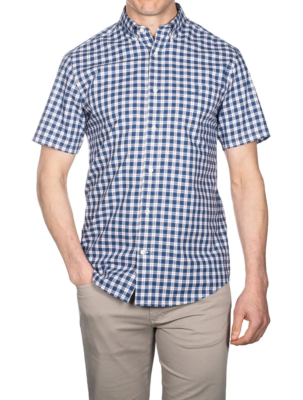 Regular Fit Twill Short Sleeve Shirt Sea Blue