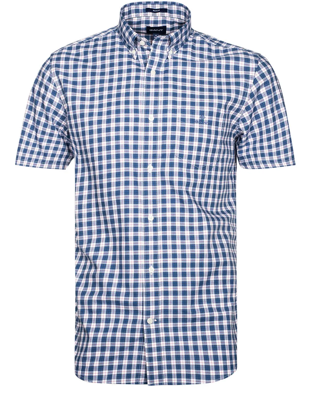 Regular Fit Twill Short Sleeve Shirt Sea Blue
