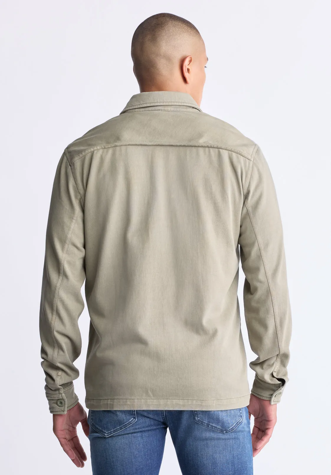 Salto Men's Utility Button-Up Shirt Jacket, Army Green - BM24497