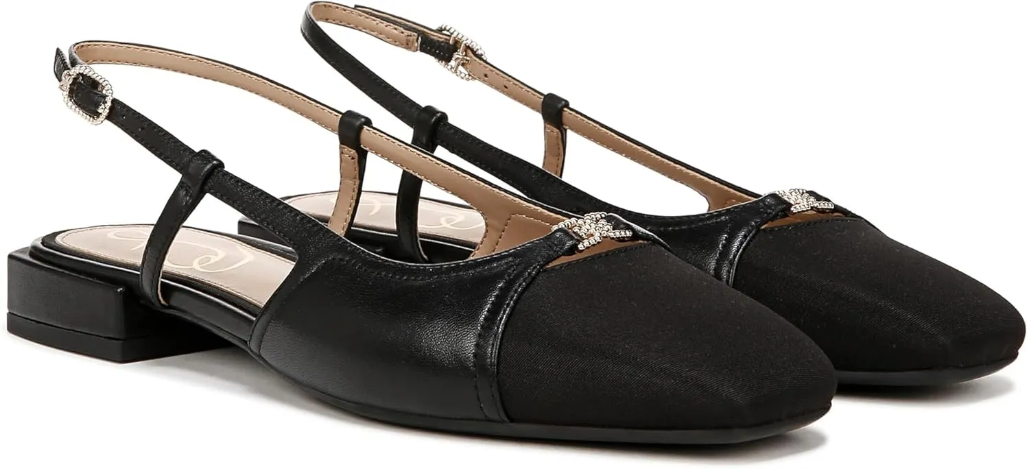 Sam Edelman Women's Kara Ballet Flat, Black Leather, 7