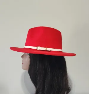 SOLID RED FEDORA