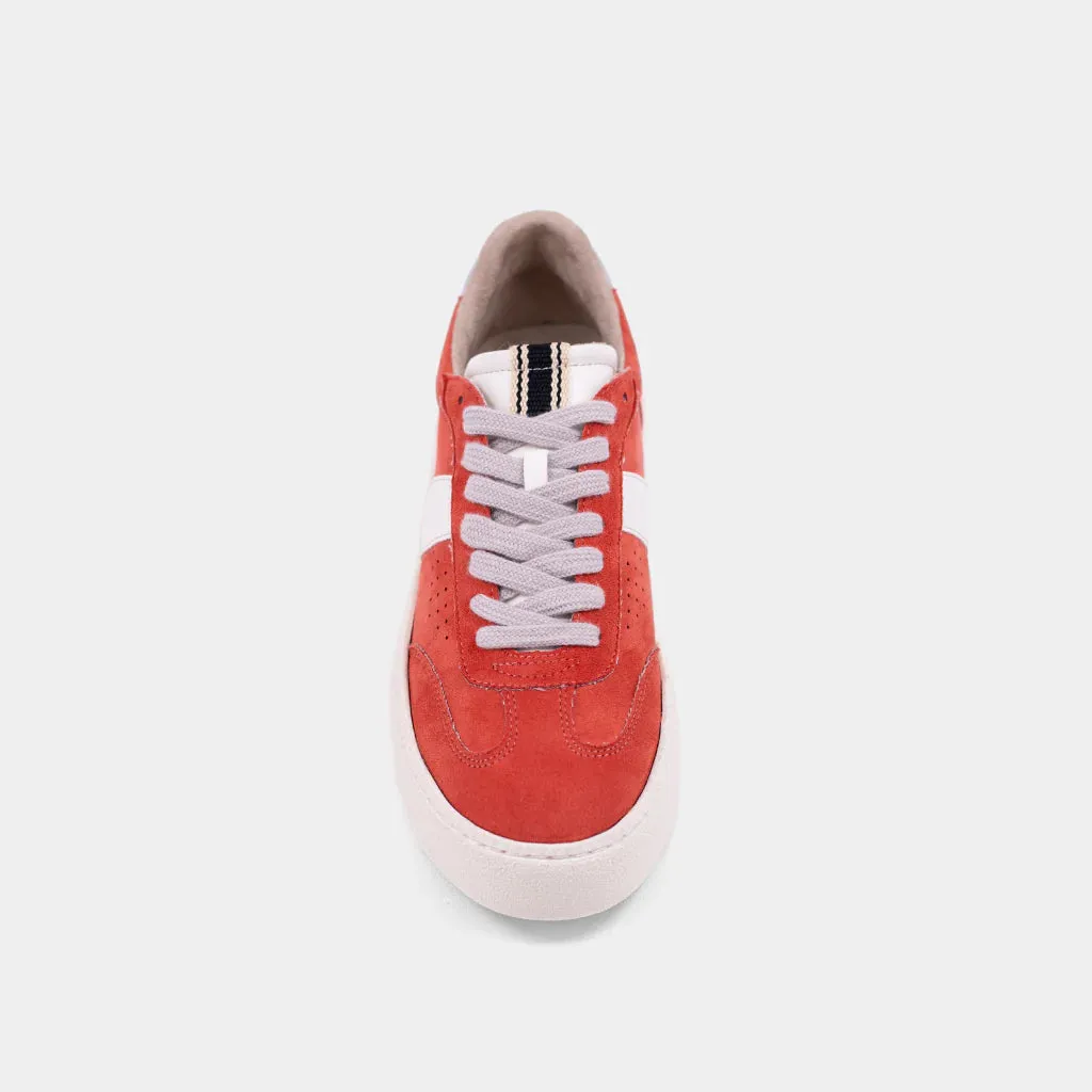 THE STACEY PLATFORM SNEAKERS - CORAL SUEDE