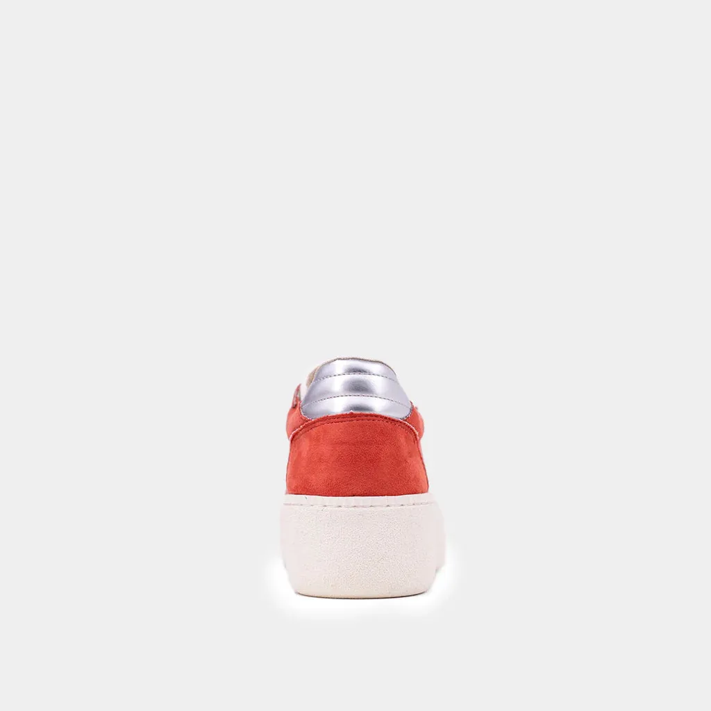THE STACEY PLATFORM SNEAKERS - CORAL SUEDE