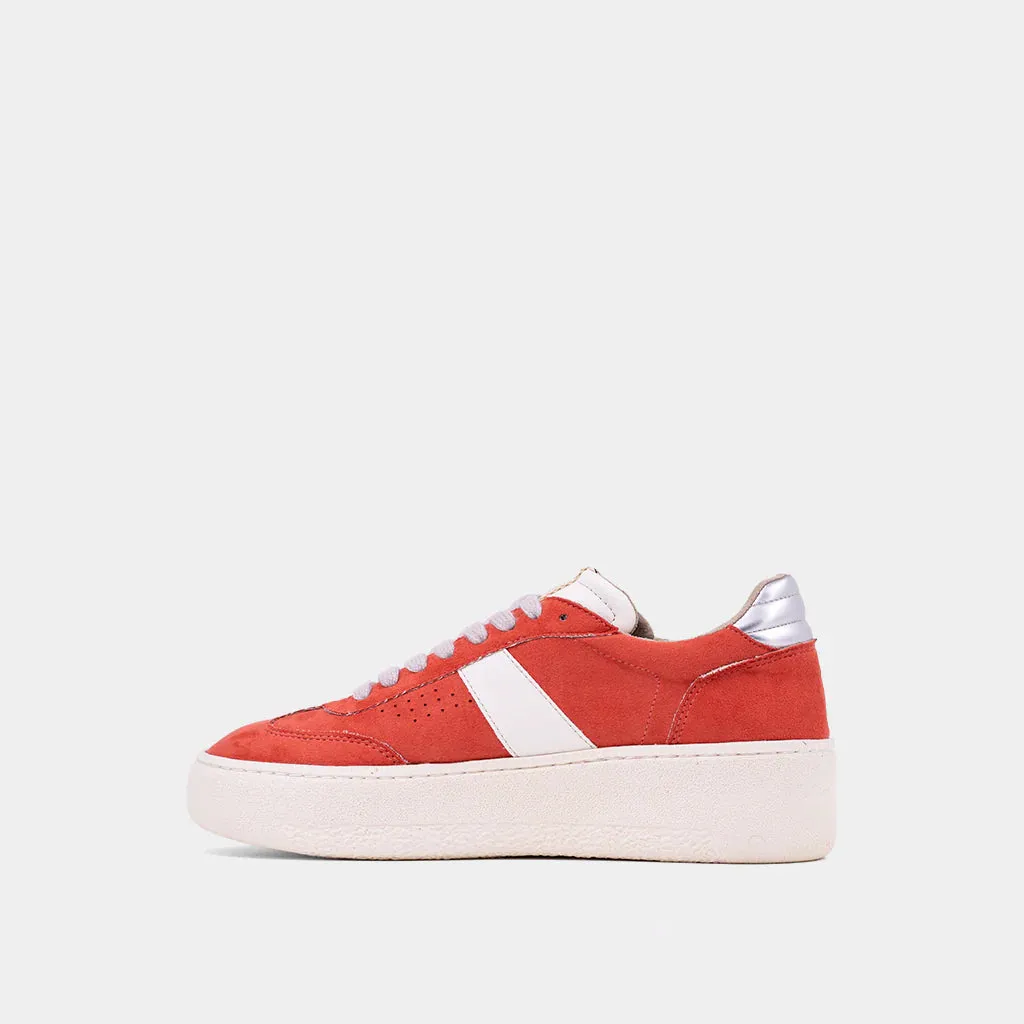 THE STACEY PLATFORM SNEAKERS - CORAL SUEDE