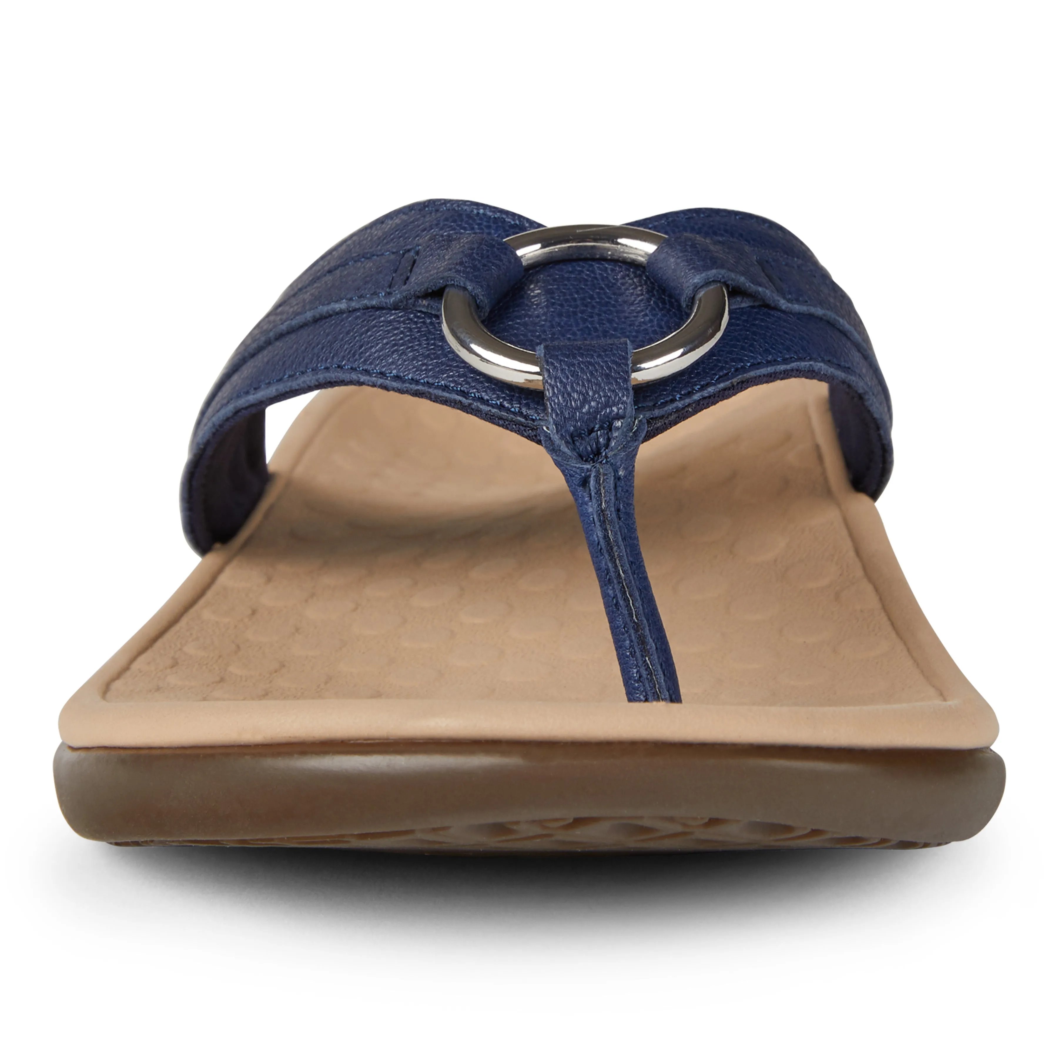 Tide Aloe Leather Flip Flop in Navy