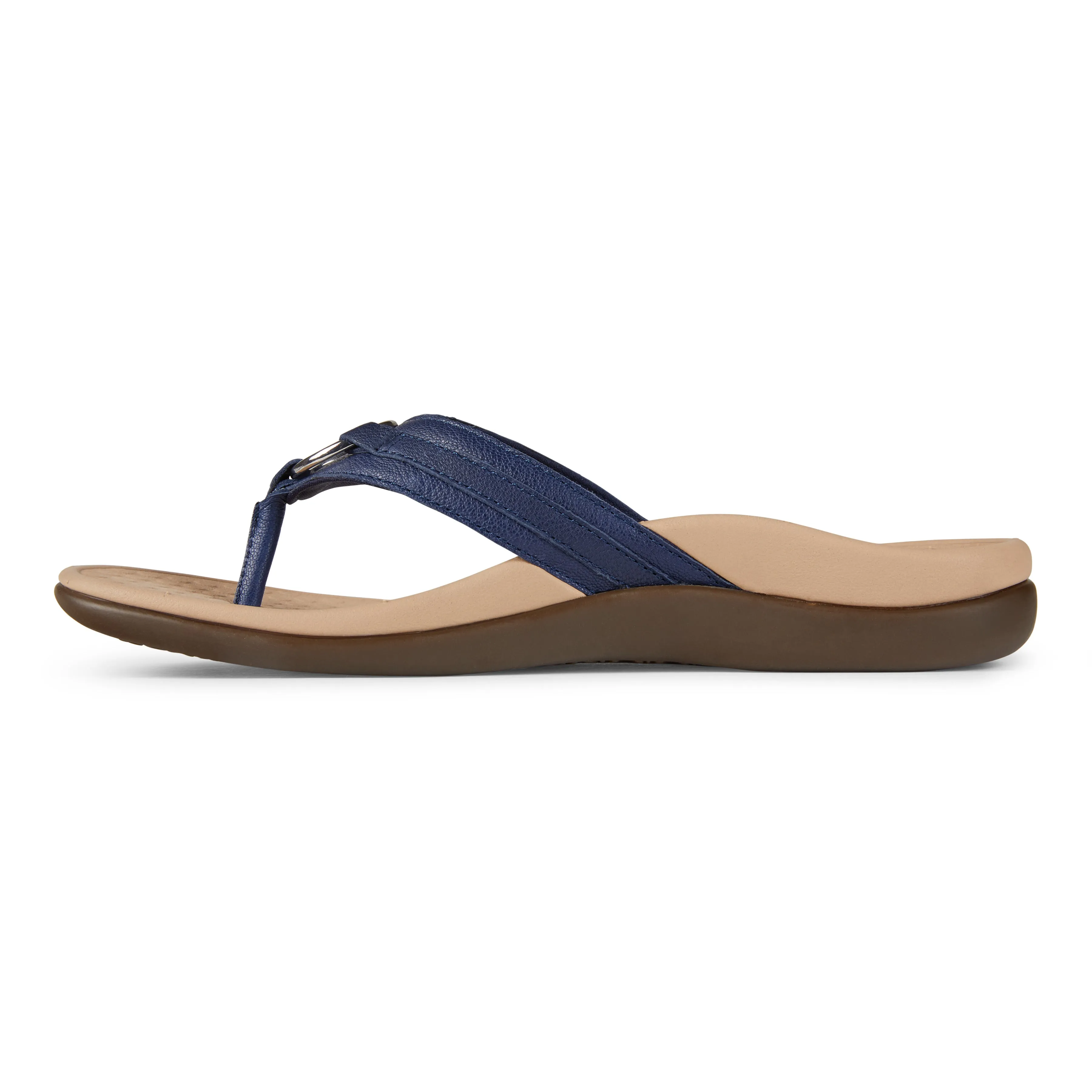 Tide Aloe Leather Flip Flop in Navy