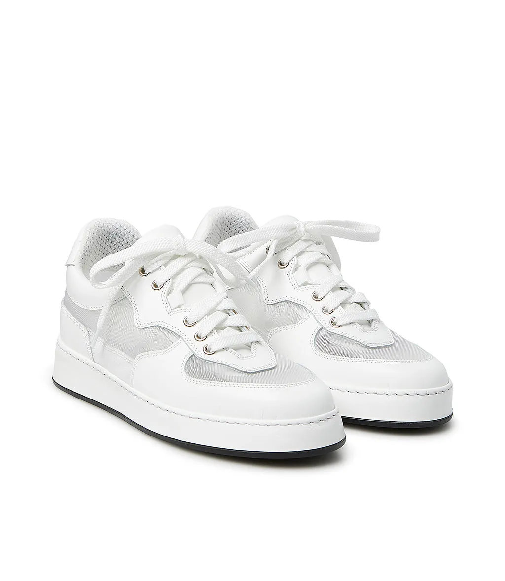 White leather - mesh sneakers